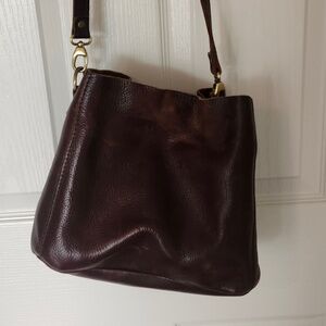 Dark Brown Portland Leather hobo cross body bag